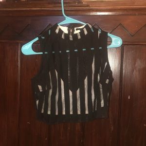 Forever 21 mesh aspects crop top
